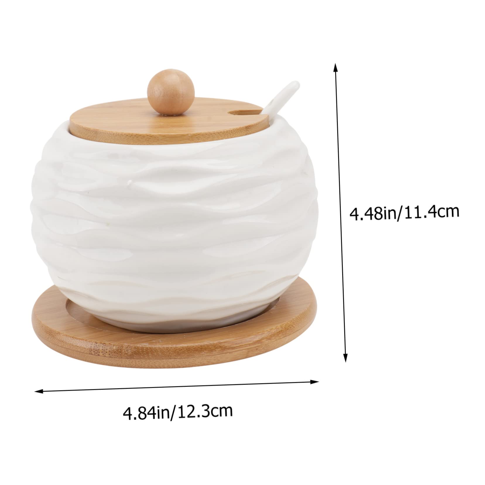 FUNOMOCYA 1Set Ceramic Seasoning Jar with Spoon Condiment Box for Kitchen Organization Spice Storage with Lid for Salt
