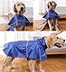 OCSOSO Hundemantel Regendicht Hundejacke mit Kapuze für Große Hunde, Verstellbarer Regen Mantel Hund Wasserdicht Regenjacke, Hunderegenmantel Regenmantel für Hundewelpen/Katzen/Kätzchen (Blau XXL)