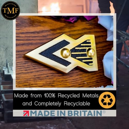 The Metal Foundry Directional Arrow Metal Door Sign. Art Deco Style Home Decor Accessories Door Or Wall Brass Plaque. Handmade In England - Image 2