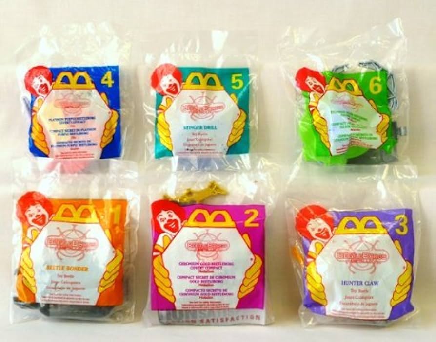 McDonalds - Beetle Borgs Complete Happy Meal Set - 1996