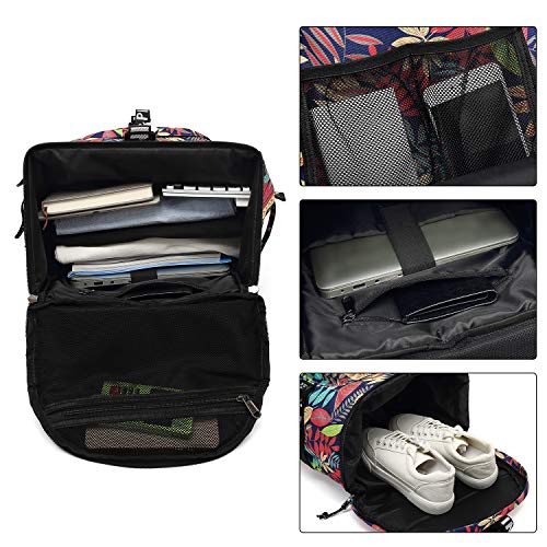 Floral Gym Duffle Bag Backpack 4 ways for Women Waterproof with Shoes Compartment for travel Sport Hiking laptop College Lightweight, Kalesi