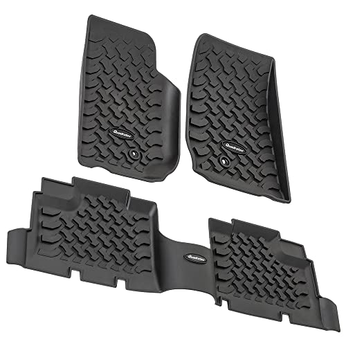 Quadratec Ultimate All Weather Floor Liner - Front & Rear - Fits Jeep Wrangler JK Unlimited 2007-2013 - Black - Extra Tall Sides - 5/16 Deep Tread Pattern - Won't Crack, Melt or Warp