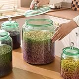 Solución de almacenamiento hermética a prueba de polvo para alimentos básicos de despensa como fideos, arroz, hierbas secas y granola en cualquier cocina (3 L)