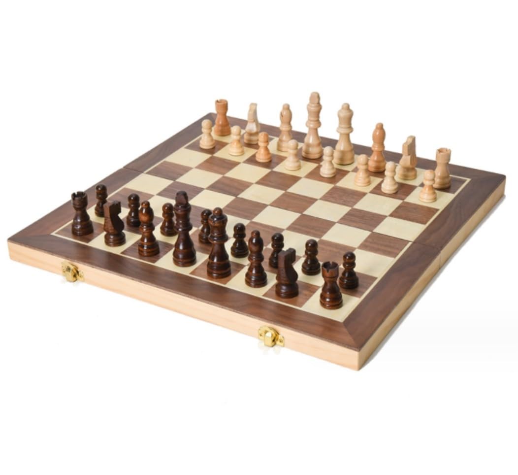 gry podróżne, Szachy Zestaw szachowy Prezent Magnetyczny drewniany zestaw z uciekającym schowkiem składanym(29.5 * 29.5cm)