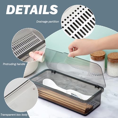 Boîte stockage transparent argenterie ventilée pour couverts - 3