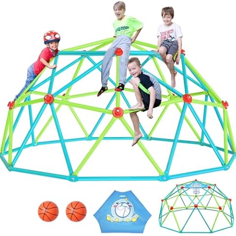 Zupapa 10FT Climbing Dome, Experience Ultimate Fun with The 2024 Upgraded Decagonal Geo Dome Climber - Supports 1000LBS Outdoor Playset and Easy Assembly Play Equipment for Kids (Green, 10FT) Cover