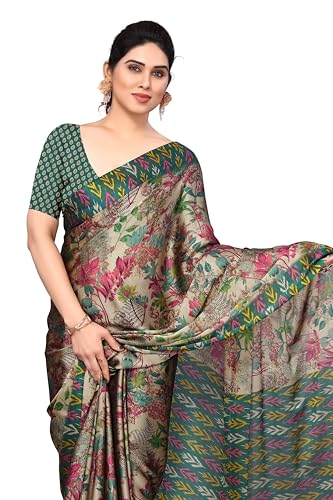 Image of MIRCHI FASHION Saree for Woman Chiffon Floral Printed | Breathable Lightweight Summer Sari for Office and Home Use with Blouse Piece (Available in 20 Colors)