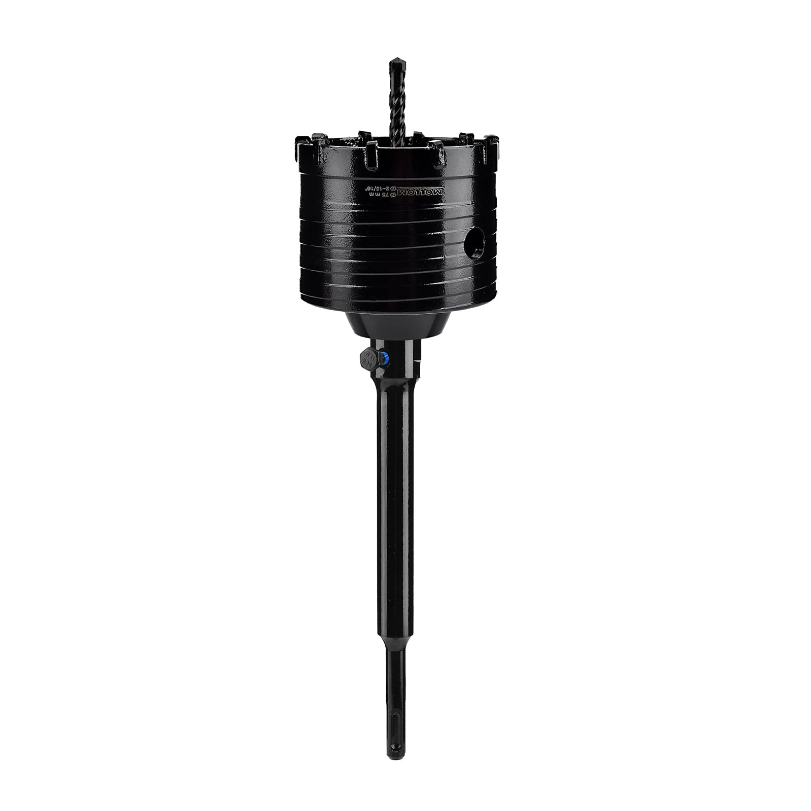 Mollom (75mm | 2-15/16") Concrete Hole Saw Kit with 220mm SDS Plus Shank and Cross Tip Postitioning Pilot bits, Use for Masonry,Brick,Cement,Stone,Wall