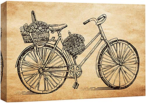 wall26 Canvas Wall Art A Vintage Road Bike Black Ink