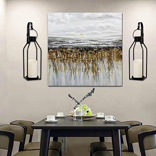 Hpc Decor Black Metal Candle Sconces W/Flickering Timer Candles- Candle Wall Sconces Set Of 2- Wall Sconce Candle Holder- Vintage Sconces Wall Decor Set Of 2 For Home Decor, Living Room,Dining Room #TOP3