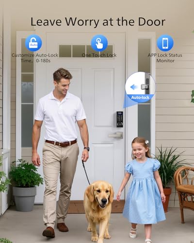 Image of Philips WiFi Smart Lock with Handle, Fingerprint Keyless Entry Door Lock with WiFi Bridge, Smart Locks for Front Door with Handle Set, APP Remote Control, Work with Alexa&Google Assistant, Auto-Lock