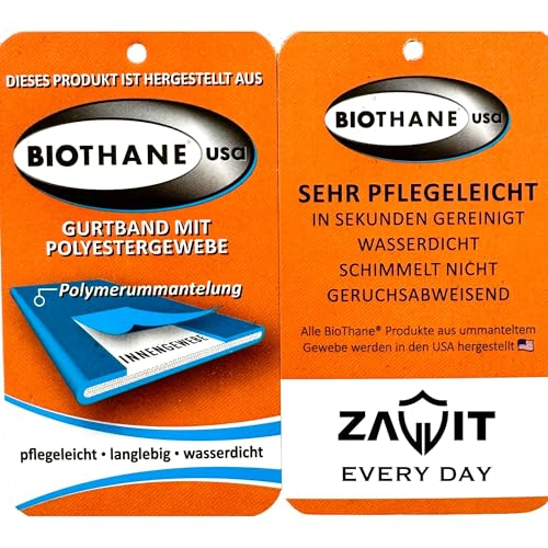Langlebiges BioThane Hundehalsband 16/19 / 25mm mit Schnallenverschluss | Wasserfest & Robust | In 5 Größen (XS, S, M, L, XL) | Passend zu den ZAVVIT Leinen (Schwarz/Roségold)