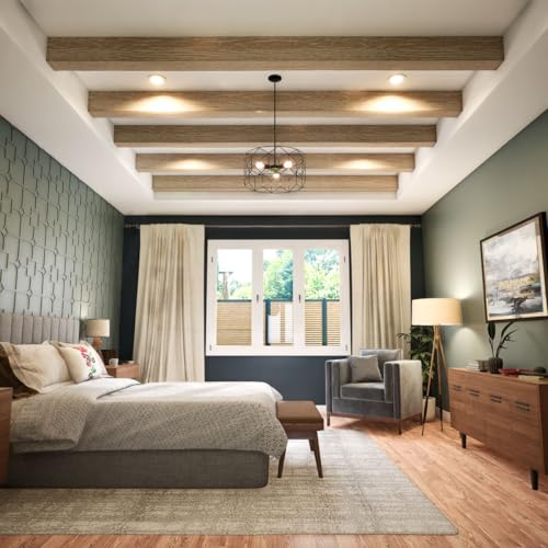 Heritage Timber MENA Faux Wood Beam, 3-Sided (U-Beam), 3 1/2"W x 3 1/2"H x 48"L, Vanilla Chai Finish by Ekena Millwork - Used condition - Image 8