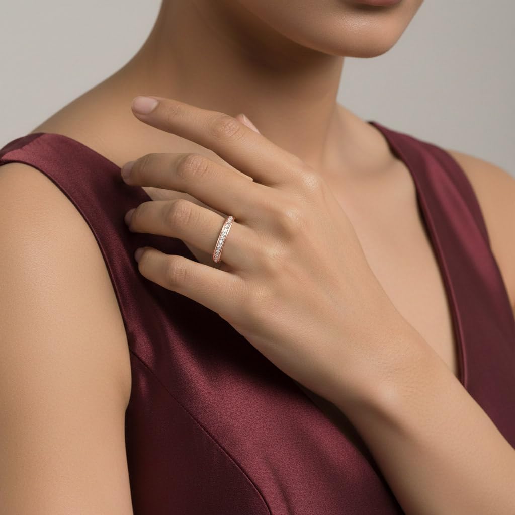 0.08 Carat Diamond Anniversary Ring Band in 10K Gold