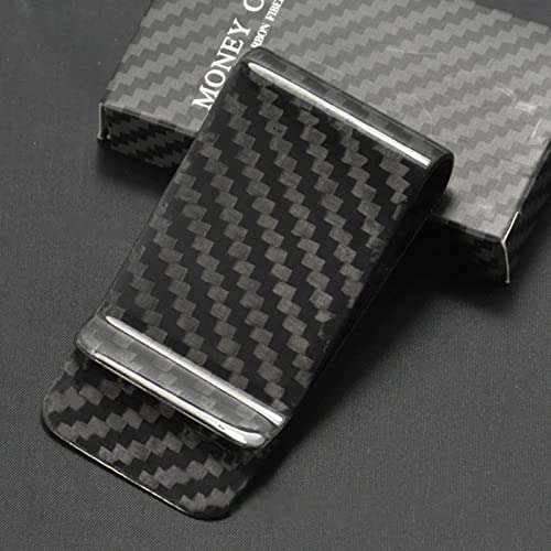 WAFJAMF Carbon Fiber Money Clip Credit Card Wallets Business Card Clip Front Pocket Clips for Men (Bright Black)3