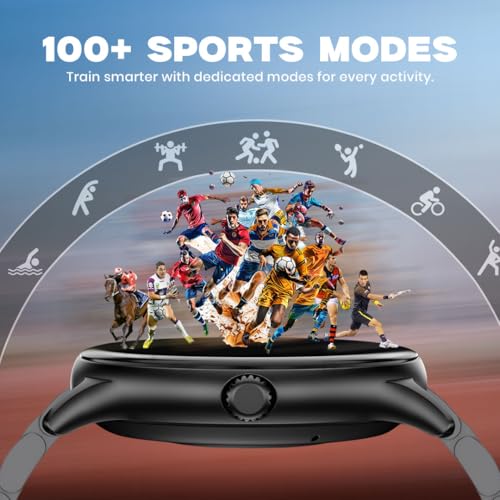 Image of GameSir Glavito Round Dial Smartwatch with 1.49 inch AMOLED Display, 100+ Sports Modes, IP67, Bluetooth Calling, Functional Crown Control, Health Tracking, 100+ Watch Faces for Men & Women (Metal Black)