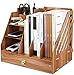 Smatoy Organizador de Escritorio Papelería de Madera para Oficina Organizador de Escritorio para Documentos , Bolígrafos, Libros, Cuadernos y Archivos (Material de Escritorio)