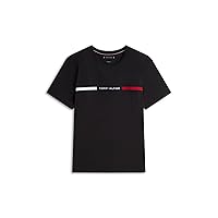 Tommy Hilfiger Uomo T-Shirt Maniche Corte Scollo Rotondo, Nero (Black)