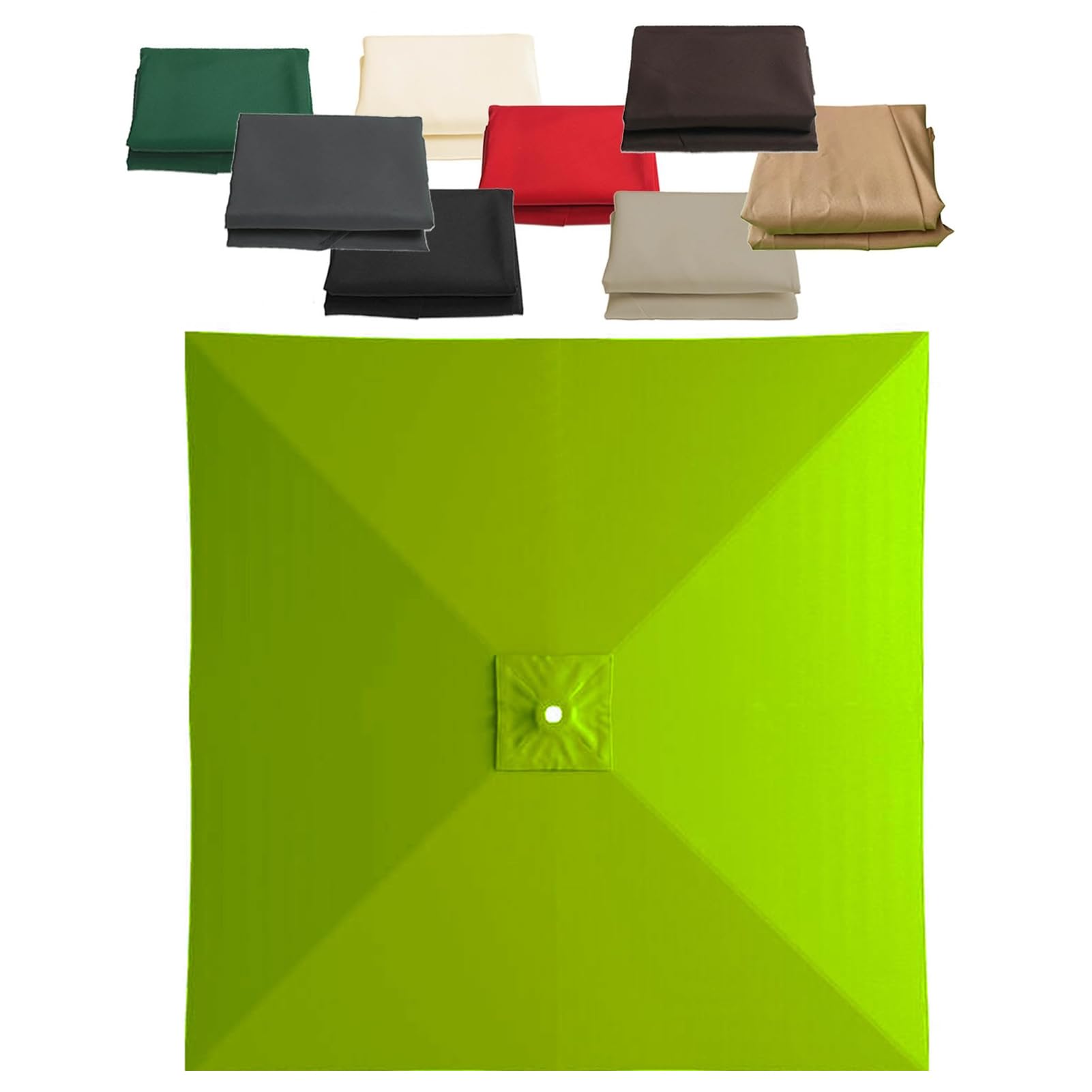 GAOXIAO Sun Umbrella Replacement Canopy, Outdoor Parasol Canopy Fabric Cover Anti-UV Garden Cantilever Offset Top Cover Cloth for Patio Backyard Courtyard Lawn Grass green 2.5m 8ribs