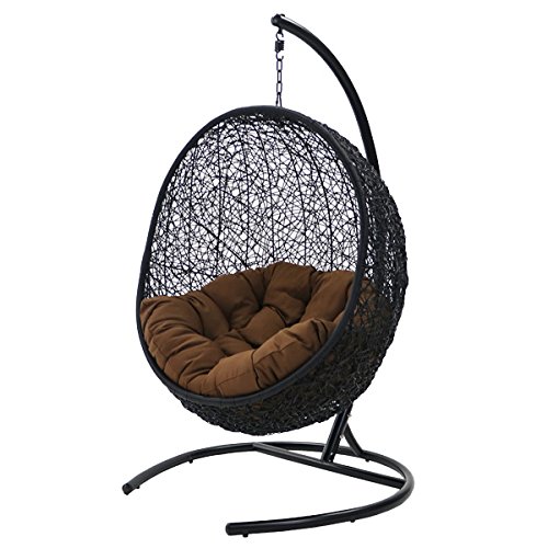 Amazon｜ハンギングチェア たまご型 クッション付き ブラック