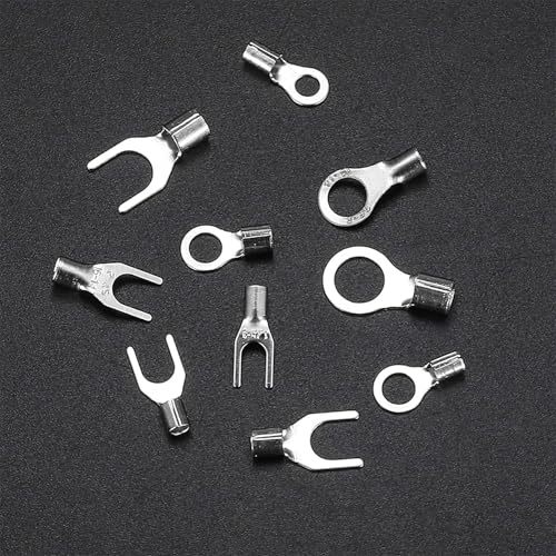 Cosses nues en cuivre non isolé en forme de U et O pour sertissage de câble, lot de 10 pièces