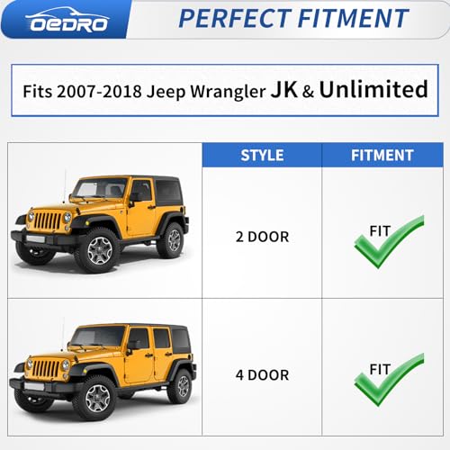 Image of OEDRO Front & Rear Fender Flares Compatible with 2007-2018 Jeep Wrangler JK