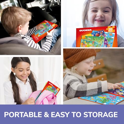 Image of QUOKKA Magnetic Puzzles for Kids Ages 4-6 - 36 Pieces Sudoku Toddler Puzzles Ages 2-4 - Travel Games for Kids 3-5 - Map USA Space World Toddler Travel Toys - Car Airplane Road Trip Games for Childrens