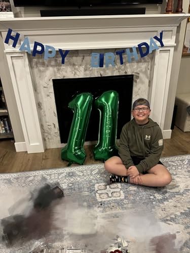Image of Number Balloons 13 Balloon Dark Green for 13 31 Birthday Decorations, 40 in | Saturated Color, Large 40 in, With Inflation Straw & Hanging Hole, For Back-To-School Season, Forest Picnic Party, Christmas