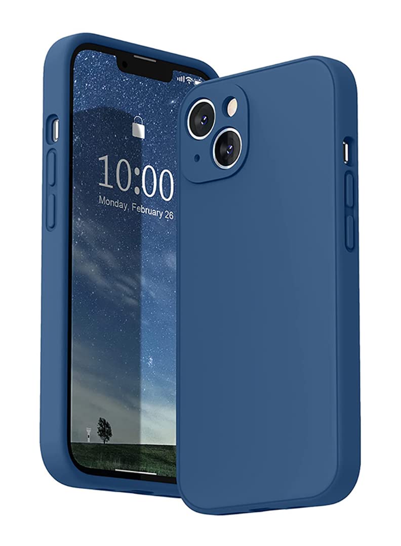 Theodor Protective Case Cover For APPLE IPHONE 13 LIQUID SILICON BLUE