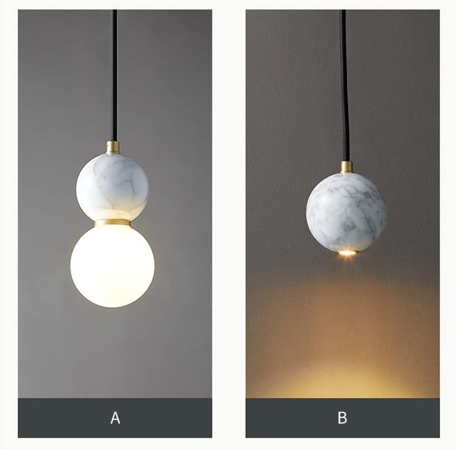 CCXXYGWJ MI-NI Lámpara Colgante Lámpara De Noche Lámpara Colgante Redonda De Mármol Lujo Compatible con Dormitorio Restaurante Mesa Sofá Bar Café,candelabro