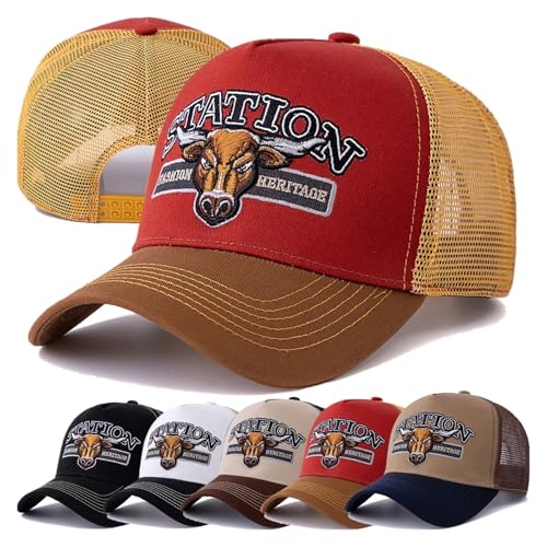 Gorra unisex con patrón de cabeza de toros regulable para evitar el sudor 2