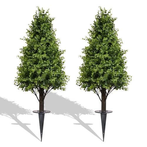 36in Faux Boxwood Topiary Set (2) – UV-Resistant