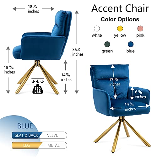 Sillón Plegable Terciopelo Azul miniatura 2