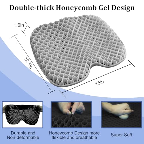 Image of NEW-Vi Anti-Slip Kayak Seat Cushion - Waterproof Thicken Gel Boat Kayak Canoe Rowing Stadium Pad for Sit in Kayak Chair Kayak Accessories Equipment Gear for Fishing Kayak