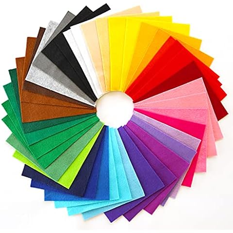 DIYR 40pcs Coloured Felt Fabric Sheets for Crafts Cover