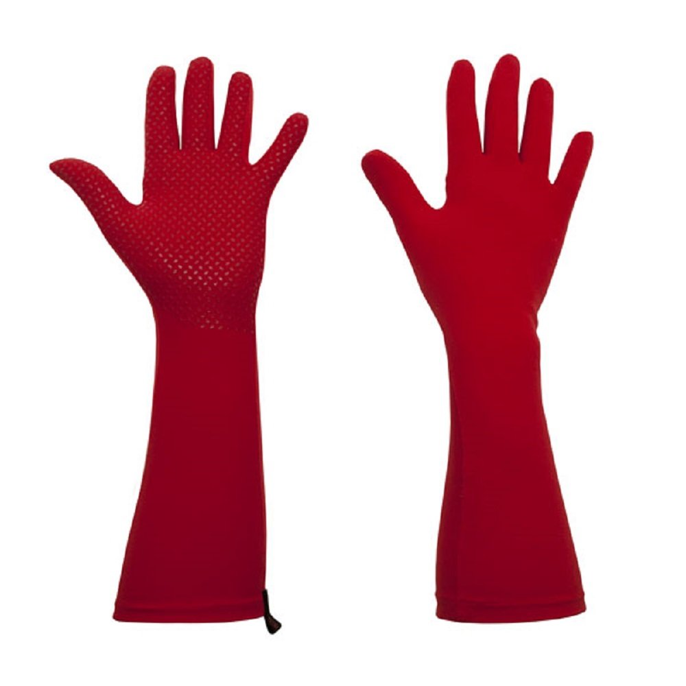Foxgloves Elbow Length Gardening Gloves with Grips Elle Grip Gloves (Tulip Red, Small)
