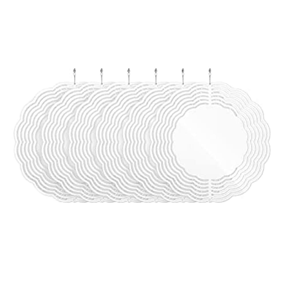 Zddp White 6Pack 8 Inch Sublimation Wind Spinner Blanks 3D Wind Spinners Hanging Wind Spinners For Outdoor Decoration