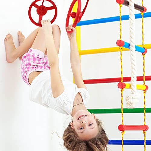 Sanwuta 6 Pack Ninja Monkey Bars Obstacle Trapeze Swing Bars For Ninja Obstacle Course Attachments Funny Backyard Play Sets Ninja Rings And Wheels For Kids Adults Outdoor Activities (Wheel) #TOP5