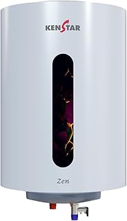 Kenstar Zen 25L Vertical Storage Water Heater for Home| 5-Star Rated Geyser| Multiple Safety Systems with Advanced 3 Level Safety| 5-Yr Tank 2-Yr Element 2-Yr Product Warranty| White & Grey