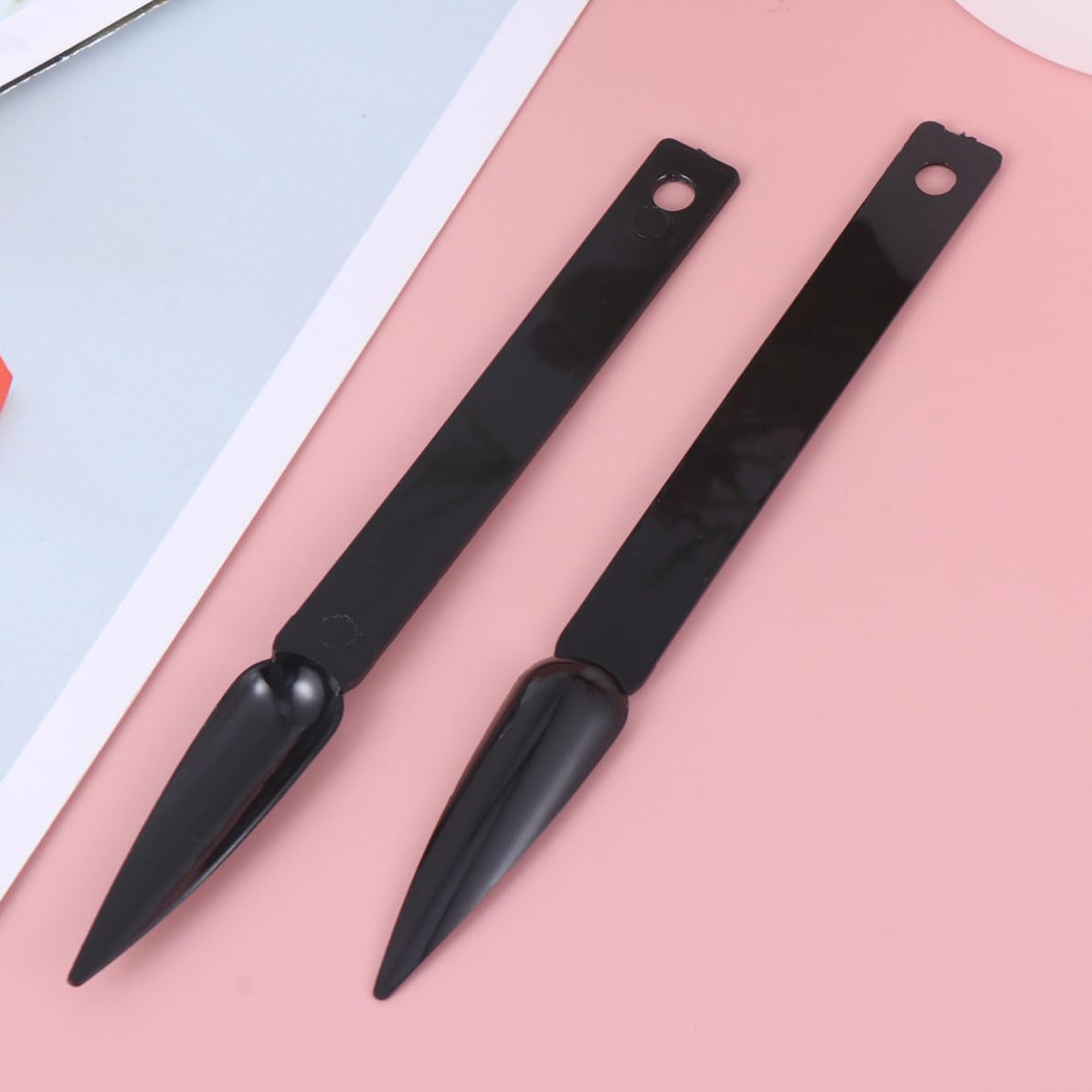 2 Sets Black Fan Shaped Nail Tip Display round Ring 40 Pieces Plastic Nail Practice Chart and Polish Practice
