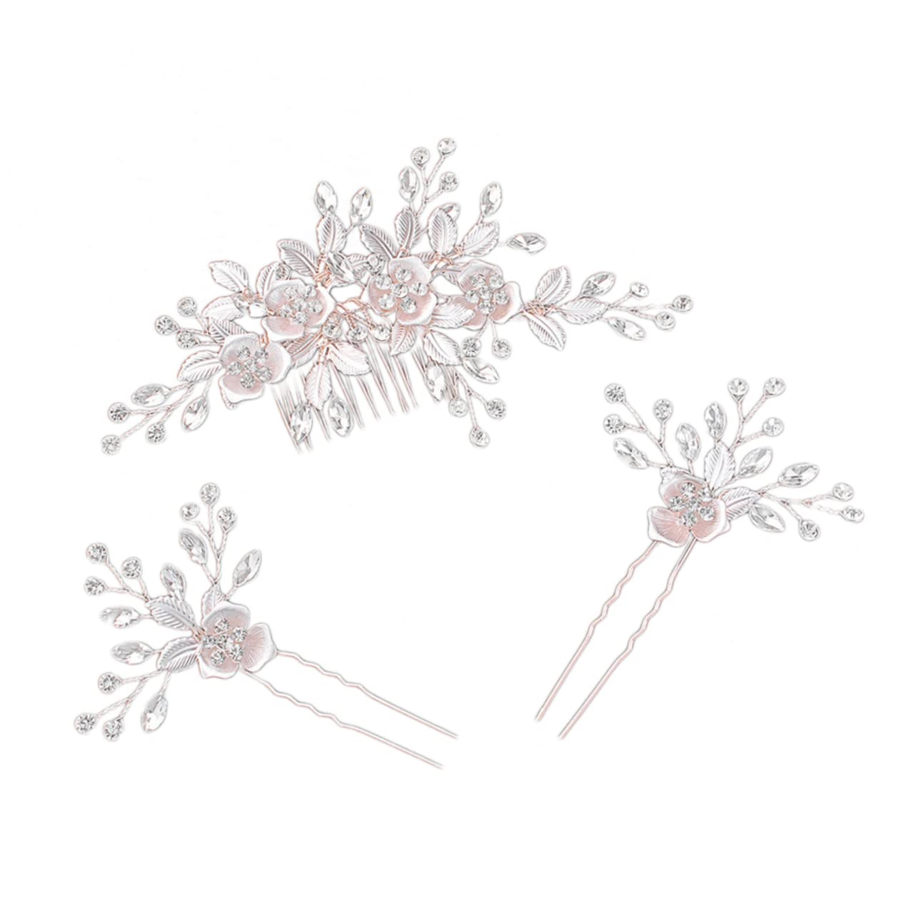 Ipetboom 6pezzi Pettini Per Da Sposa Con Foglie e Fiori Accessori Eleganti Per Matrimoni Cerimonie e Occasioni Speciali Combinazione Di Pettine e Hairpin Per Look Sofisticati Hs Hs