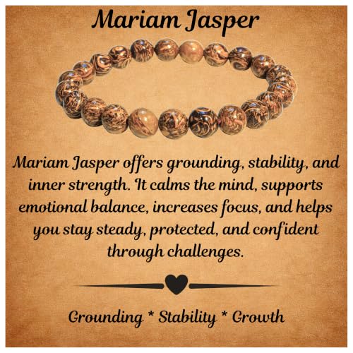 Image of ANAYA AGATE Healing Crystal Bracelet for Women and Men - 8mm Round Beaded Bracelet for Men and Women - Unisex Stretchy Gemstone Bracelet for Healing and Protection