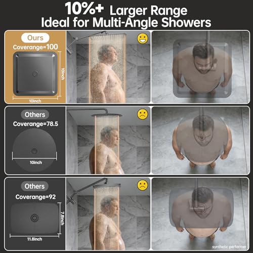 Image of Veken All Metal 10 inch Shower Head with Handheld, Luxurious Square Double Rain Shower Heads with Spray Combo, Dual High Pressure Detachable Rainfall Showerhead with Extension Arm, Long Hose,Gunmetal Gray