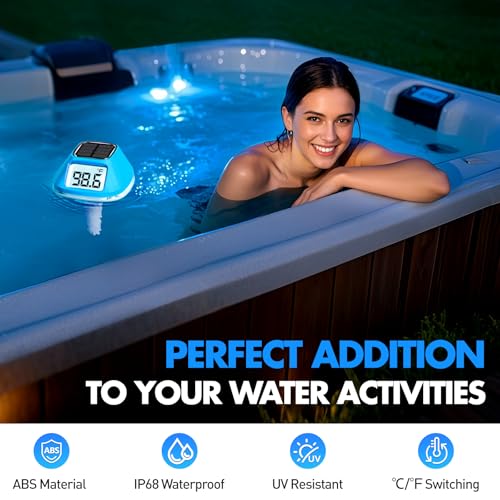 Image of DeeprBlu Floating Solar Pool Thermometer with Extra Large Backlit Display