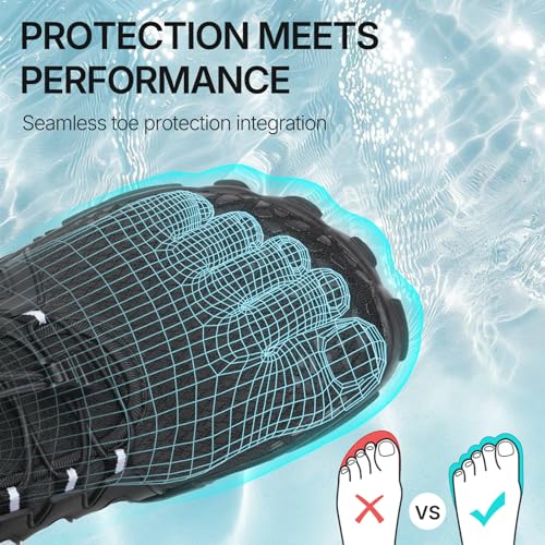 Image of ATHMILE Water Shoes for Women Men River Aqua Shoes Barefoot Sport Quick-Dry Adult Swim Shoes for Beach Lake Pool Hiking Surfing Kayaking Camping Size | Quick Dry Non-Slip Wide Toe Box Shoes for River Kayak Fishing Lake Cruise Vacation Outdoor Water Activities