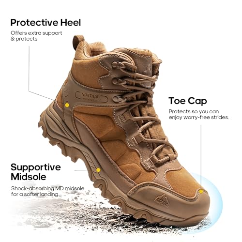 Image of NORTIV 8 Men's Waterproof Hiking Boots Outdoor Mid Trekking Lightweight Mountaineering Shoes Paladin