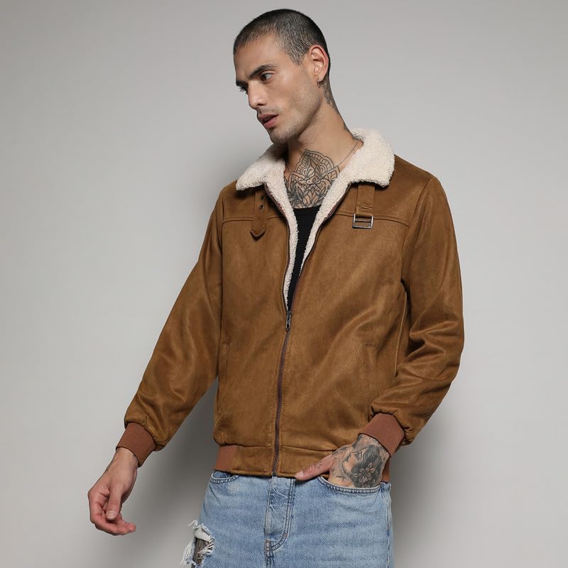 Image of CAHOOT Men's Jacket For Casual Wear | Hooded Neck | Zipper Closure | Long Sleeve | Regular Fit | Polyester Jacket Crafted With Comfort Fit For Everyday Wear