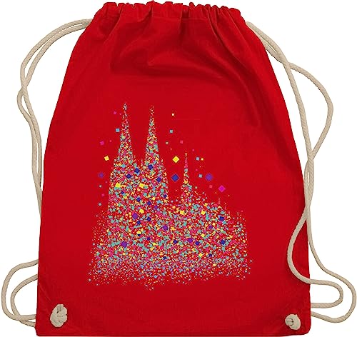 Turnbeutel Rucksack - & - Taschen - Kölner Dom Konfetti I Karneval I Fasching - Unisize - Rot -...