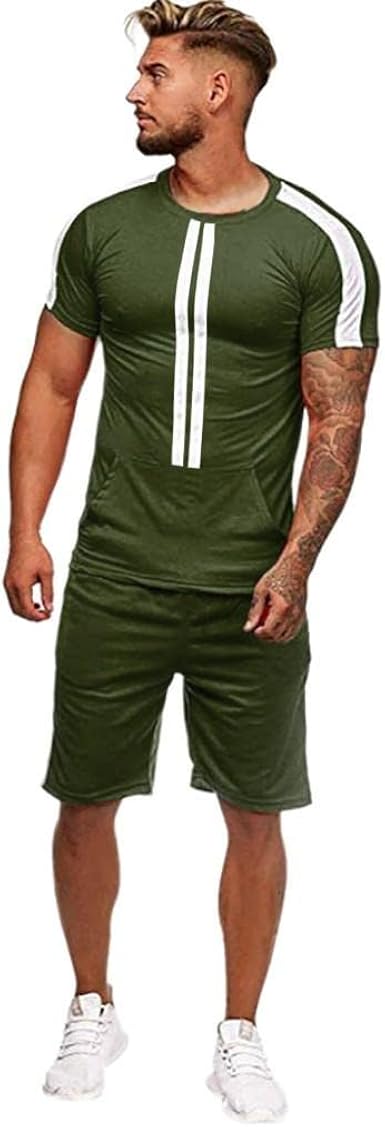 Amazon.com: Conjunto de trajes de pista para hombre, manga corta, a rayas,  para playa, gimnasio, camisetas para hombre y pantalones deportivos para  hombre, trajes de 2 piezas : Ropa, Zapatos y Joyería