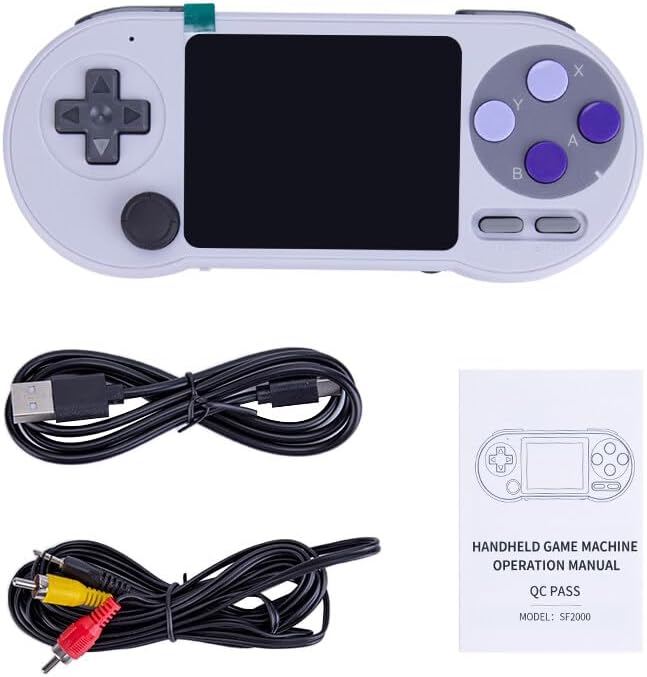Data Frog SF2000 Handheld Arcade Game Console for Kids Adults, 3-inch IPS Screen Retro Video Gaming Console, Dual-core CPU Single-Player Mode Video Game Console